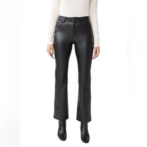 J. McLaughlin Brandy Black Faux Vegan Leather Pants Work Minimalist Capsule